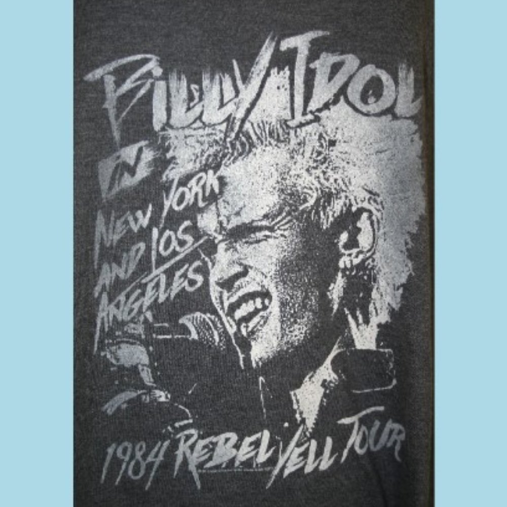 Rare 2XL Rock & Roll Graphic Anvil Vintage Billy Idol Band Tee 2XL